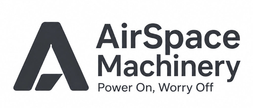 AirSpace Machinery middle size logo featuring grey transparent branding.