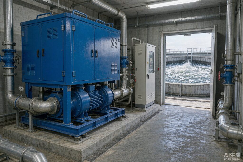 AirSpace WindForce rotary screw blower package sized for a wastewater treatment aeration basin